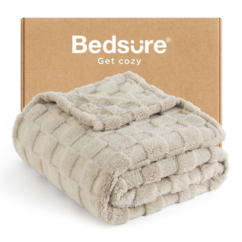 بطانية بيدشير جنتل سوفت المحايدة للكنبة بطانية فليس مربعة هدايا للنساء والرجال والفتيات بطانية ناعمة مريحة للغرفة ديكور المنزل هدايا 50x60 بوصة