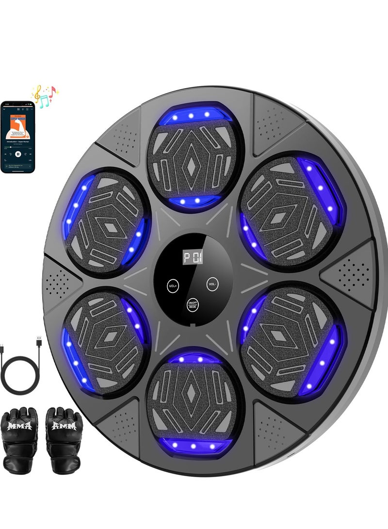 XiuWoo Music Boxing Machine, Boxing Wall Mount Machine for Kids Adult, Bluetooth Smart Boxing Traineing Machine with Boxing Gloves, Boxing Workout Equipment Target for Home, Office, Gym  - Image 1