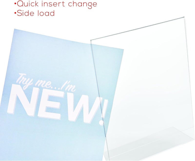 deflecto Classic Image Slanted Sign Holder Portrait 85 x 11 Insert Clear - Image 5