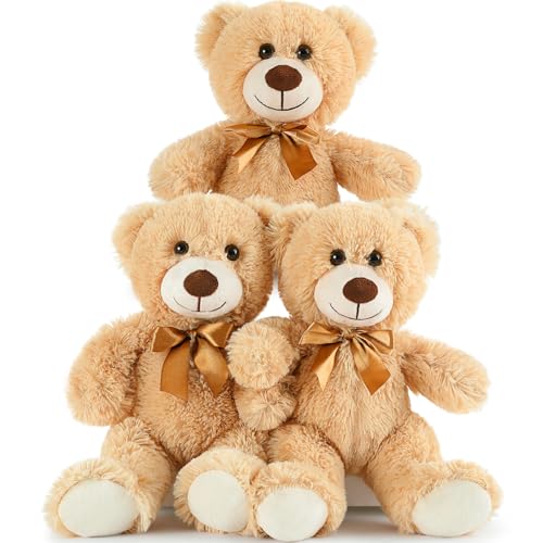 MaoGoLan 3 Pieces Bulk Teddy Bears Stuffed Animals Baby Shower Soft Small Stuffed Teddy in Bulk 135 Cuddly Mini Teddy Bears CenterpieceWeddingPartyEngagement - Image 1