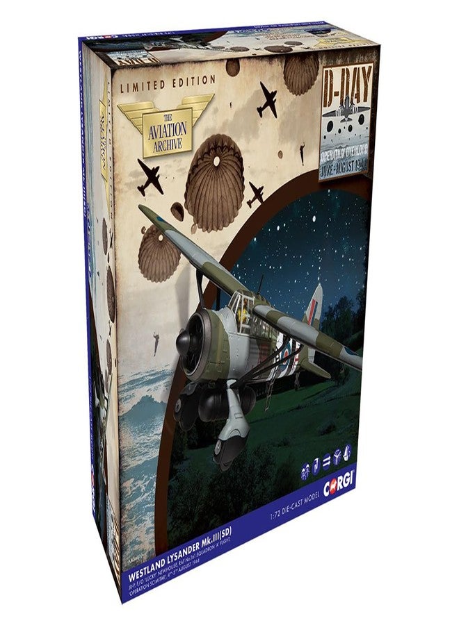 Corgi AA36810 Westland Lysander Mk.III(SD) JR-P, F/O 'Lucky' Newhouse Die-cast Model - Image 3