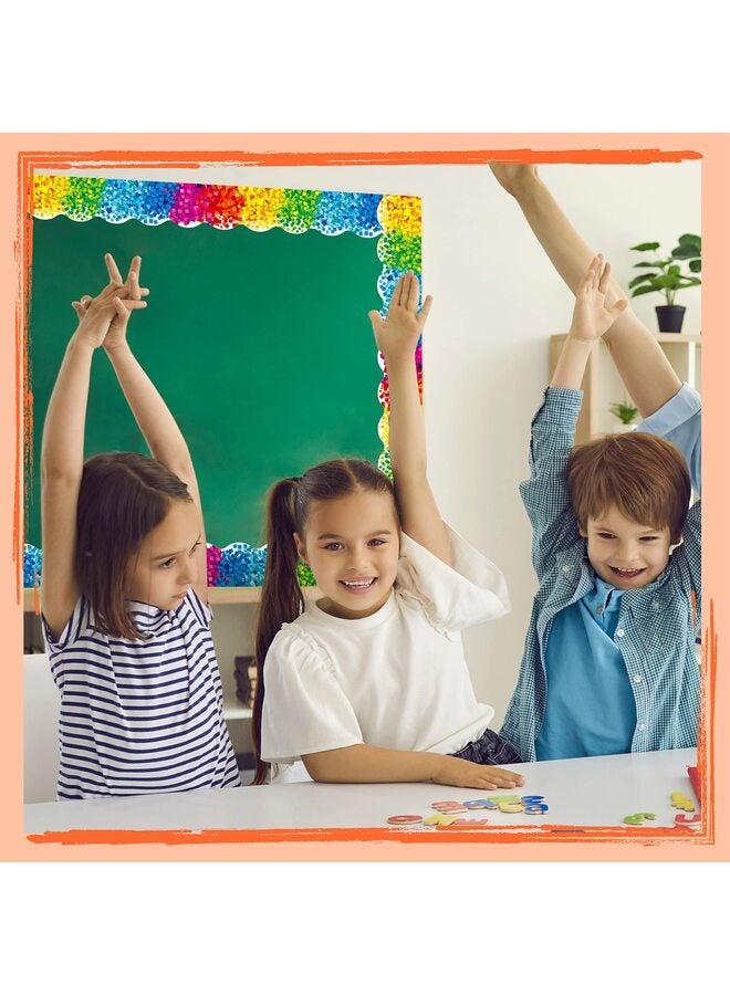 60 Feet Bulletin Board Borders, Confetti Scalloped Rolled Border Trim for School Classroom Offices - Image 4