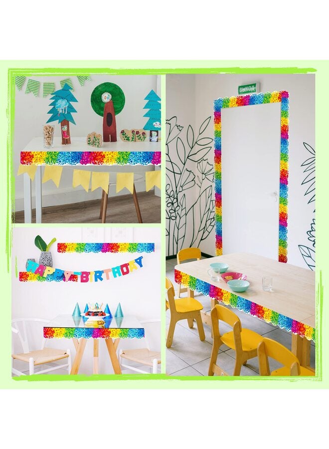 60 Feet Bulletin Board Borders, Confetti Scalloped Rolled Border Trim for School Classroom Offices - Image 3