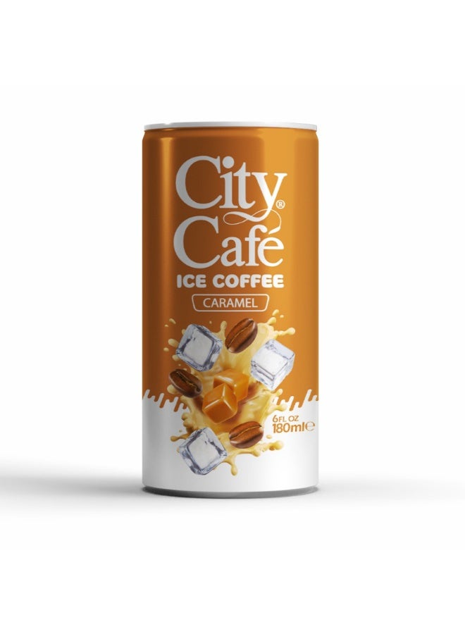 City Café قهوة مثلجة بالكراميل 180 مل، مشروب قهوة جاهز للشرب - Image 1