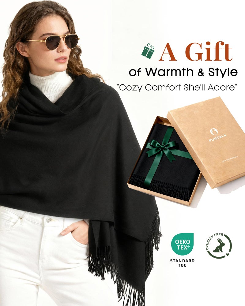 FURTALK Pashmina Shawls and Wraps for Evening Dress Women's Scarf Wedding Bride Bridesmaid Gifts Winter Scarves - Image 3