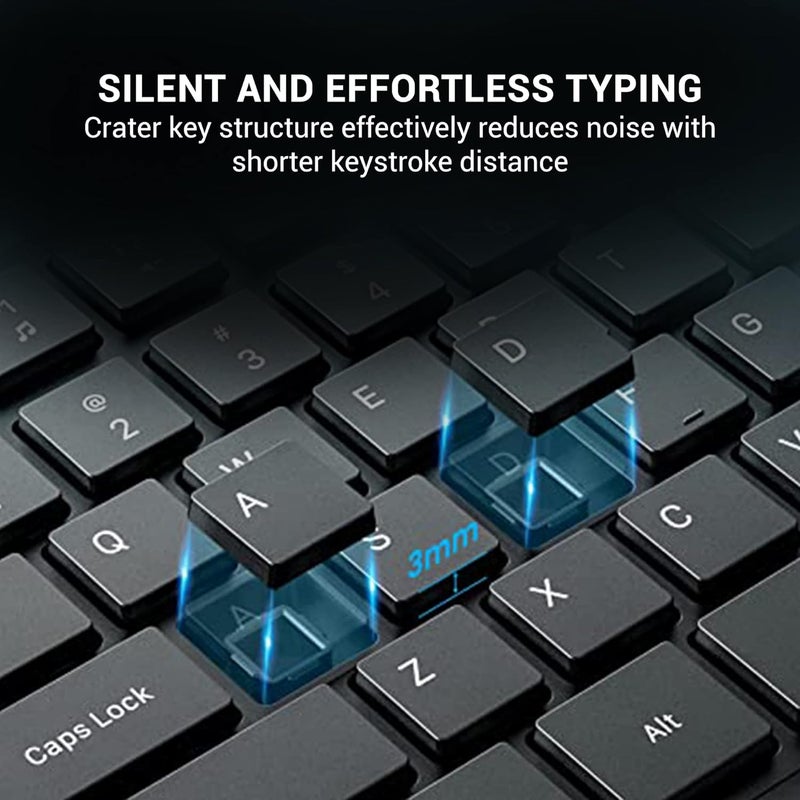 Ant Value Store FKBRI02 Wired Keyboard and Mouse Combo,Full-Size Keyboard and Mouse Combo with Optical 3 Button Mouse, USB Plug-and-Play, Compatible with Desktop, Laptop, Notebook - Black - Image 2