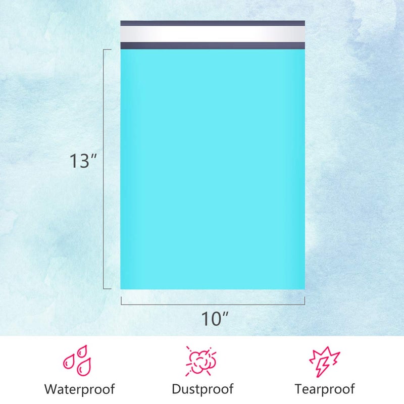 UCGOU Poly Mailers 10x13 Inch Teal 200 Pack Shipping Bags #4 Strong Mailing Envelopes Boutique Packaging Postal Self Seal Adhesive Waterproof and Tear Proof Small Business for Clothes Books - Image 2