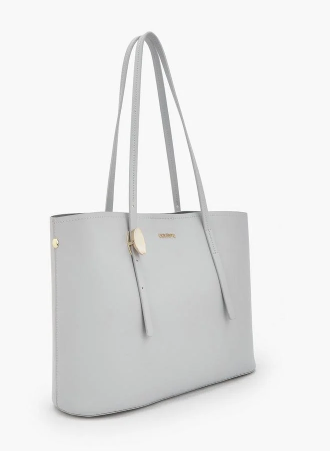 Celeste Textured School Tote Bag With Button Closure - 38x11.5x26.5 CM