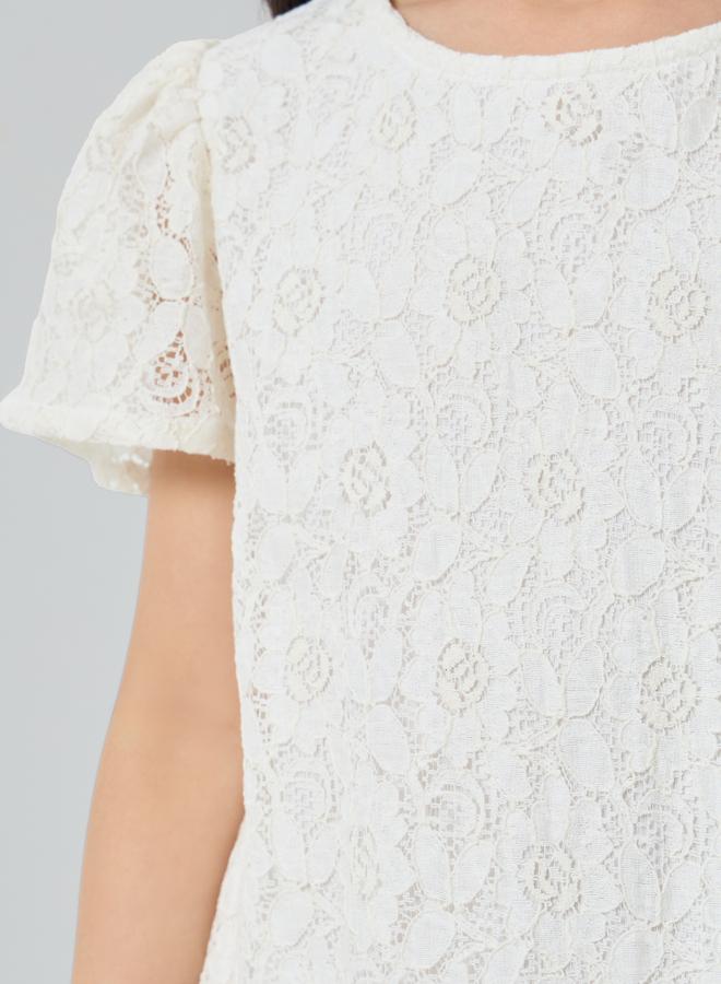 Styli Girls Lace Insert A-Line Dress - Image 3