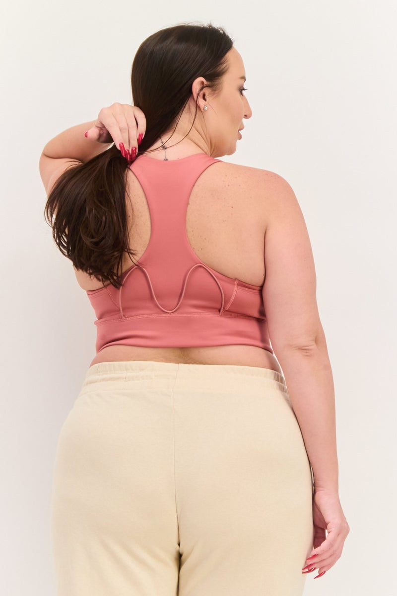 Adidas حمالة صدر رياضية خفيفة مبطنة بشعار العلامة التجارية للنساء، موف - Image 3