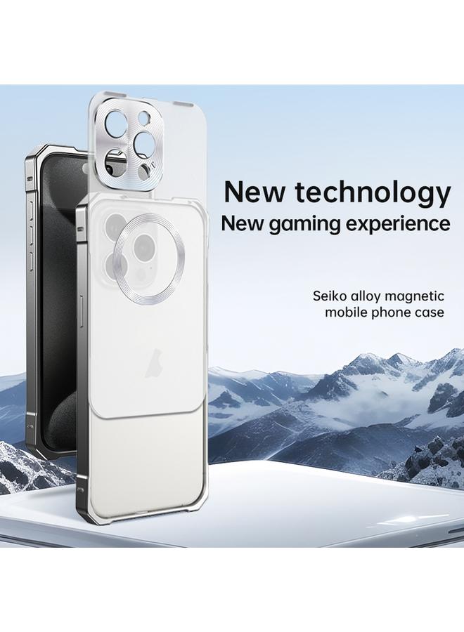 اس-توب جراب لهاتف iPhone 16 Pro Max بإطار معدني غير منتظم ومدعم بماج سيف شفاف - Image 3