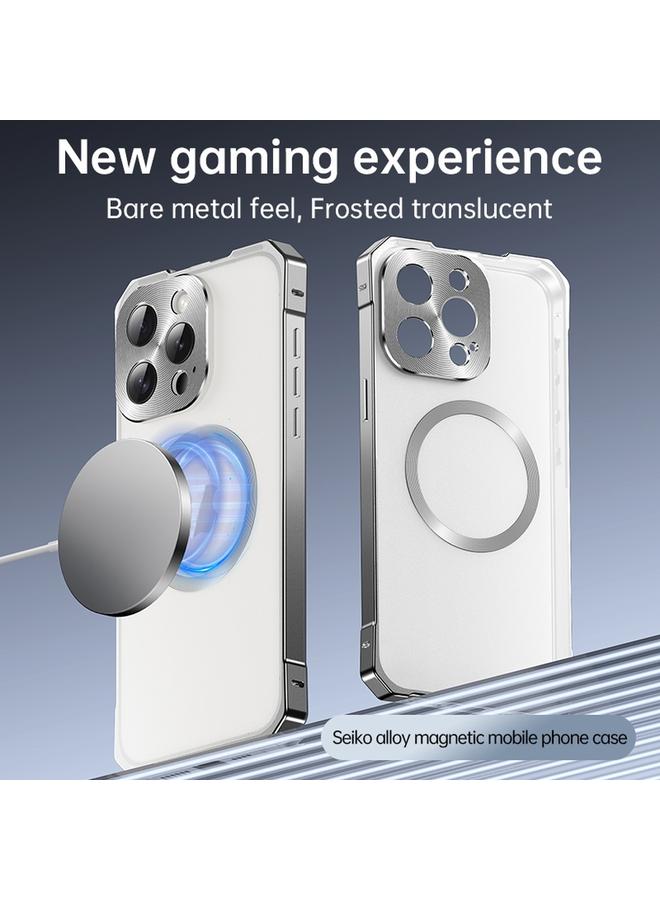 اس-توب جراب لهاتف iPhone 16 Pro Max بإطار معدني غير منتظم ومدعم بماج سيف شفاف - Image 2