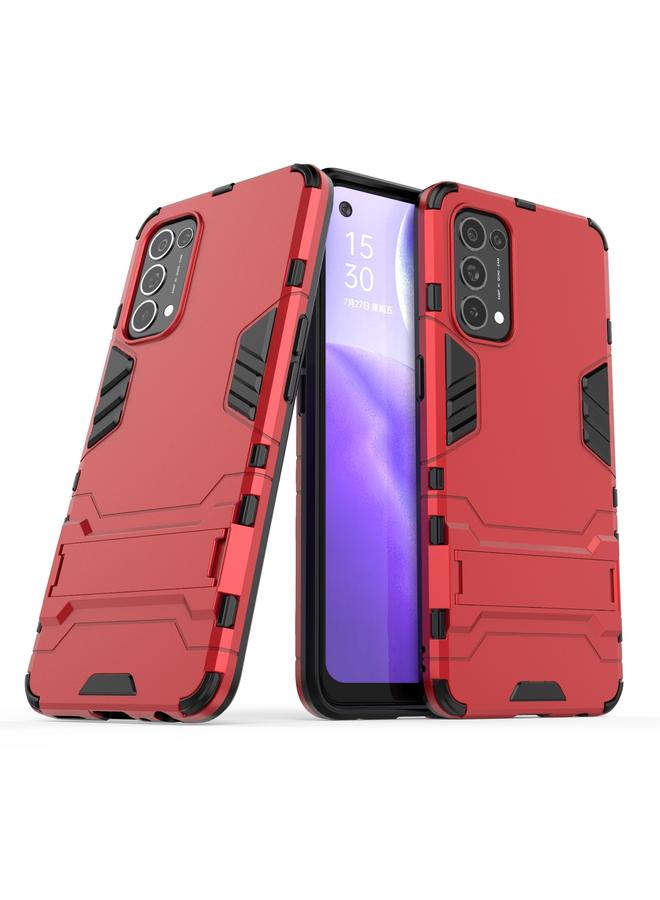S-TOP Case For OPPO Reno5 PC + TPU Shockproof Protective Case with Holder - Image 2