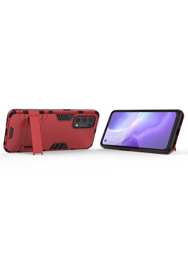 S-TOP Case For OPPO Reno5 PC + TPU Shockproof Protective Case with Holder - Image 3