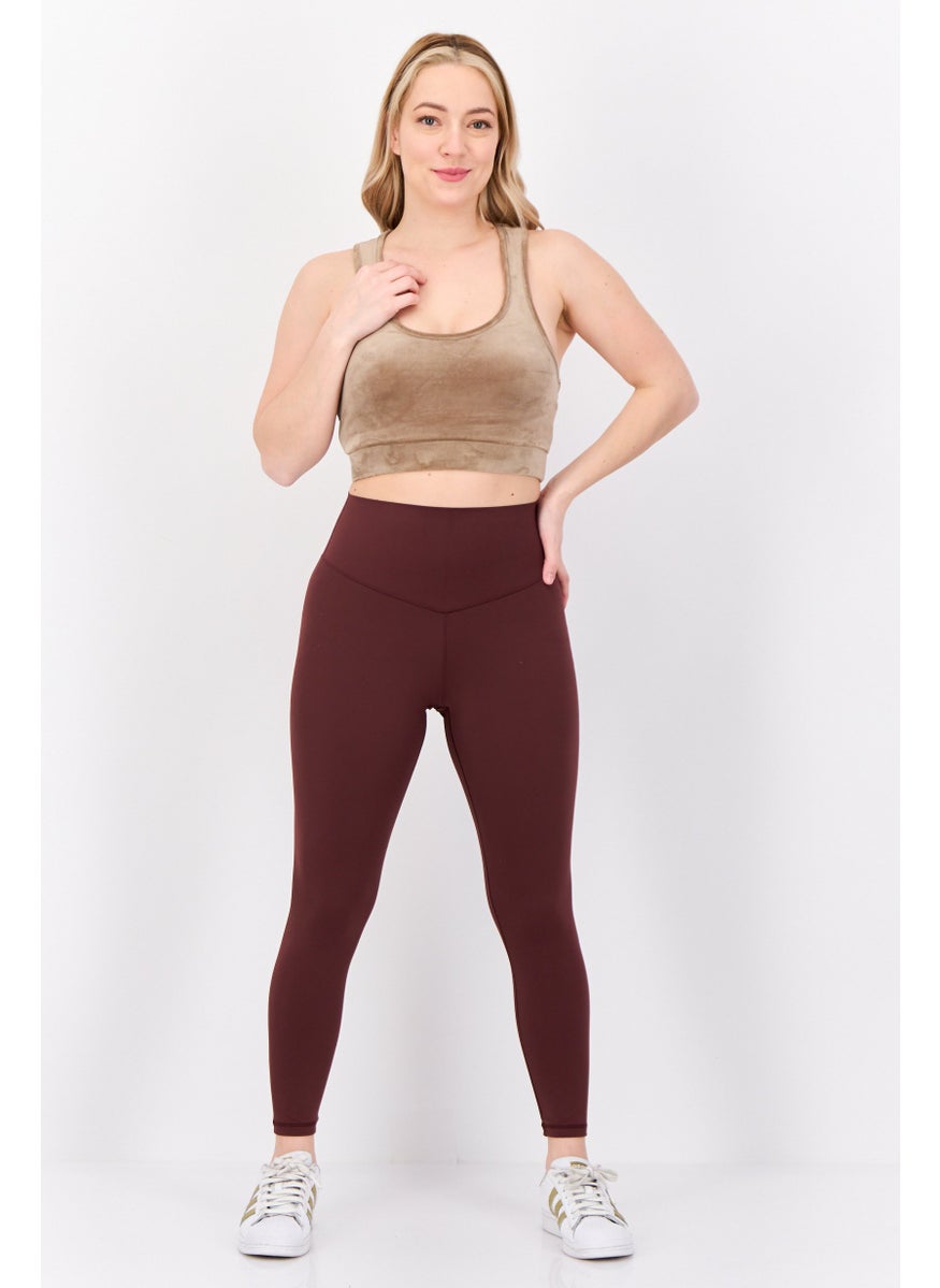 Lefties Women Sportswear Fit Sleeveless Outdoor Crop Top, Tan  - Image 3