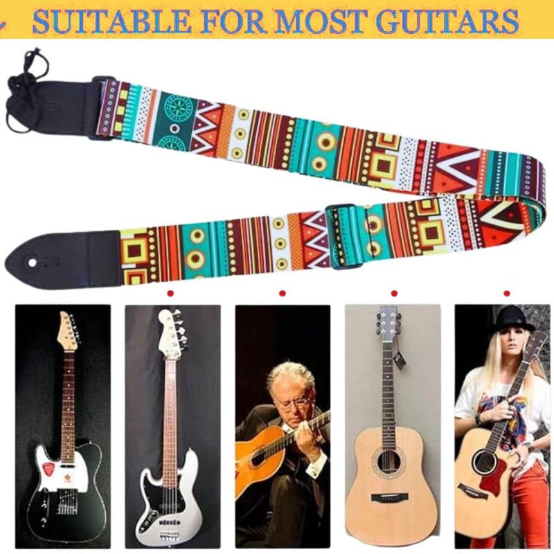Mocking Bird Guitar strap with guitar String set and Plectrum | Guitar Belt for Acoustic adjustable buckle and Guitar Strings Set of 6 Stainless Steel for Acoustic Guitars with Hollow Ball End - Image 5