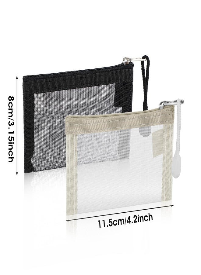 WLLHYF 5 Pack Mini Zipper Mesh Bags 3 x 4.5 Inch Nylon Makeup Organizer Portable Travel Cosmetic Pouch Kit Beauty Accessories Holder Bag Storage Coin Purse for Small Items Key Lipstick Credit Card - Image 2