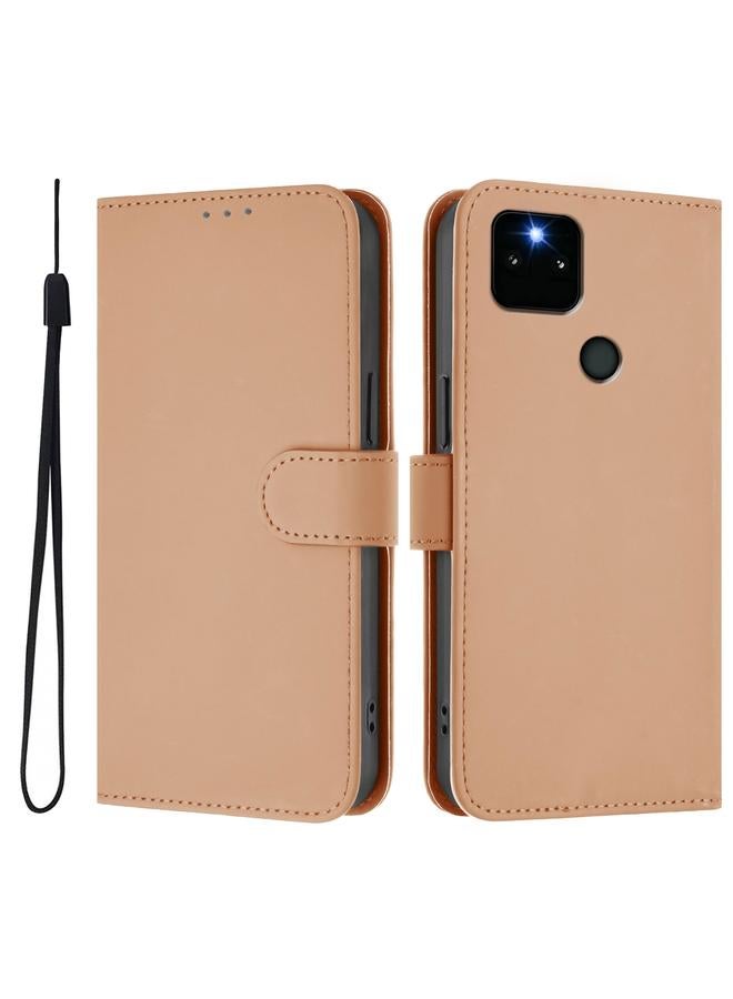 اس-توب جراب لهاتف Google Pixel 5a مصنوع من الجلد بلون سادة مع حبل - Image 2