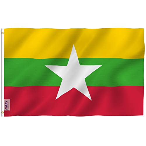 ANLEY Fly Breeze 3x5 Feet Myanmar Flag - Vivid Color and Fade Proof - Canvas Header and Double Stitched - Republic of the Union of Myanmar Flags Polyester with Brass Grommets 3 X 5 Ft - Image 1