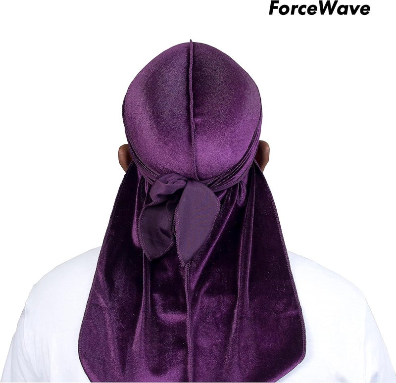 ForceWave Velvet Durag for Men Wave Cap Velvet Dorag for Men Women 360 Wave - Image 4