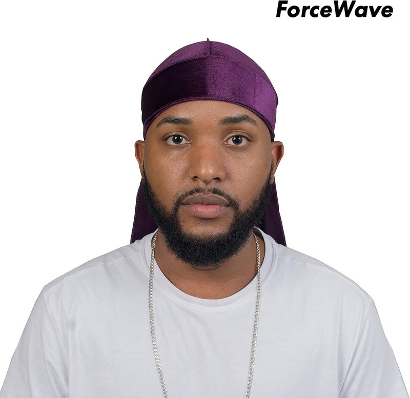 ForceWave Velvet Durag for Men Wave Cap Velvet Dorag for Men Women 360 Wave - Image 3