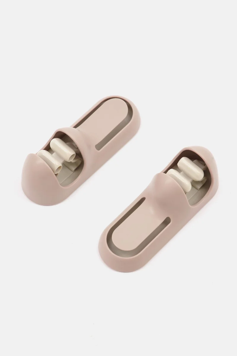 Muy Mucho 2 Piece Hooks 11,9 x 4,3 cm, Beige