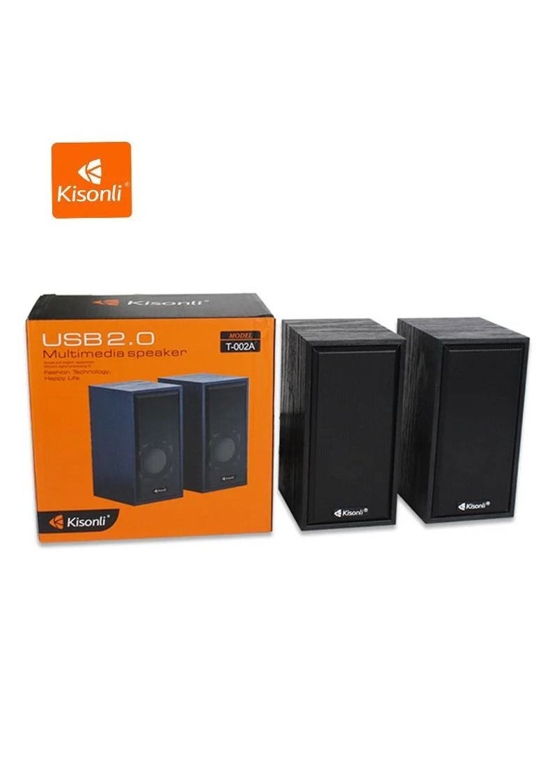 Kisonli - Multimedia Speakers 3Wx2 For Mobile Computer Tab USB 2.0 With Volume Control Kisonli T002A - Image 1
