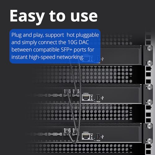 ipolex 10G SFP+ Twinax Cable, Direct Attach Copper(DAC) Passive Cable, 2m (6.56ft), for Cisco SFP-H10GB-CU2M, Meraki, Ubiquiti, Mikrotik, Intel, Fortinet, Netgear, D-Link, Supermicro, TP-Link - Image 2