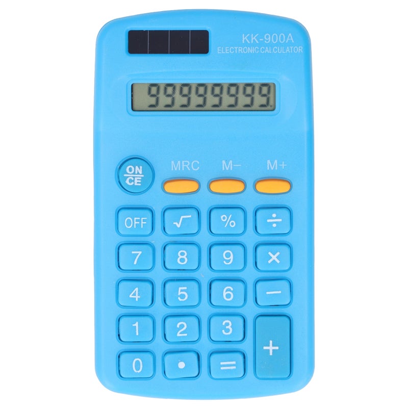 Mini Calculators Handheld 8 Digit with LCD Display Sensitive Button Solar Battery Dual Power for Office School BusinessBlue - Image 2