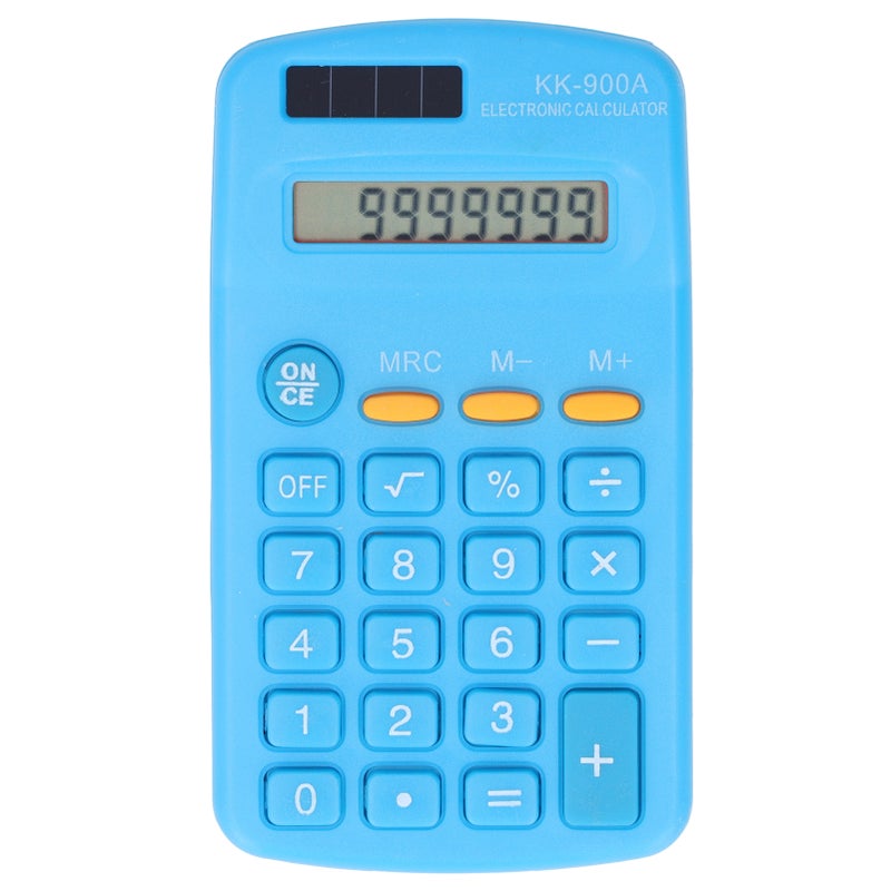 Mini Calculators Handheld 8 Digit with LCD Display Sensitive Button Solar Battery Dual Power for Office School BusinessBlue - Image 1