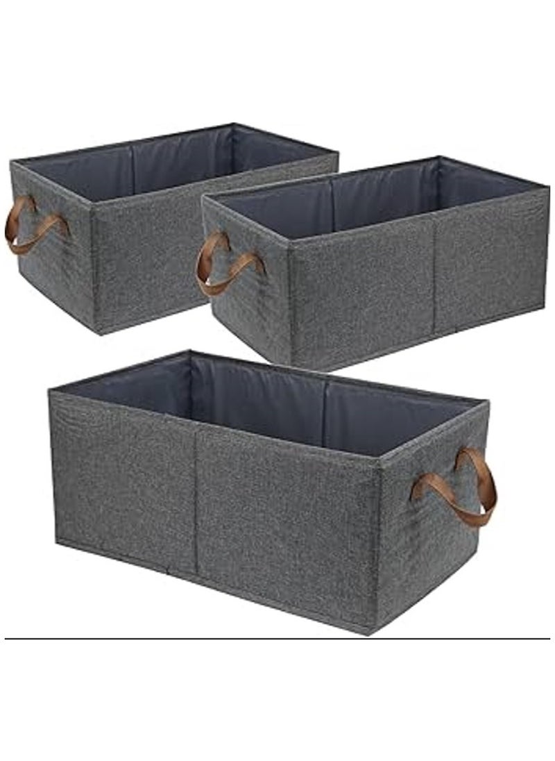 Generic 2 Pieces Modern Wardrobe Clothes Organizer Box - Wardrobe Clothes Organizer Box Clothes Storage Box Closet Organizer - Oxford Cloth for Jeans, Clothes, Jackets Storage Foldable Fabric Storage Box - Fabric Clothes Organizer for Wardrobe - Large Storage Box with Handles Dressing Room Organizer Box  - Image 2