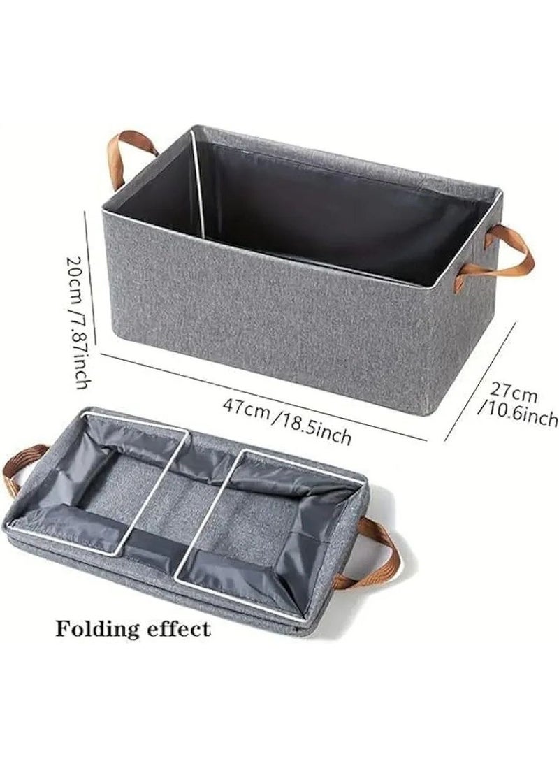 Generic 2 Pieces Modern Wardrobe Clothes Organizer Box - Wardrobe Clothes Organizer Box Clothes Storage Box Closet Organizer - Oxford Cloth for Jeans, Clothes, Jackets Storage Foldable Fabric Storage Box - Fabric Clothes Organizer for Wardrobe - Large Storage Box with Handles Dressing Room Organizer Box  - Image 5