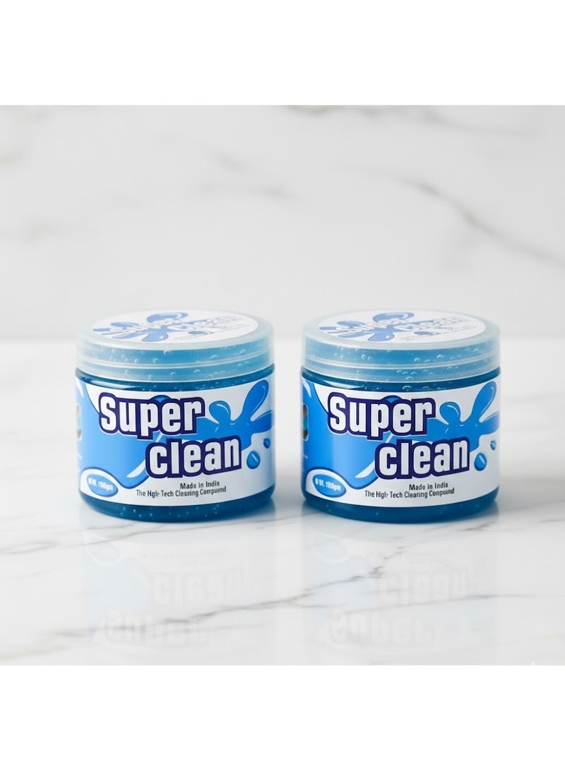 SUPER CLEAN Professional Silicone Cleaning Gel Slime – Magic Dust Remover for Delicate Areas, Multi-Purpose (200g) - 2 Piece - Image 1