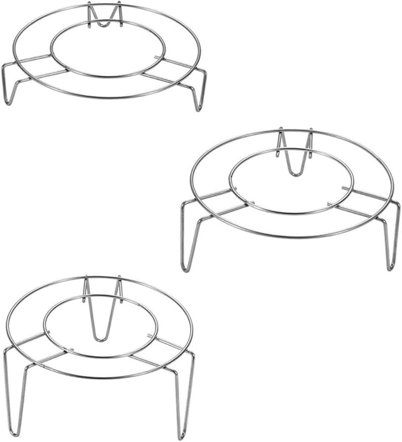 Unomor 3pcs Stainless Steel Steamer Rack With Legs And Insulation Pads - Image 1