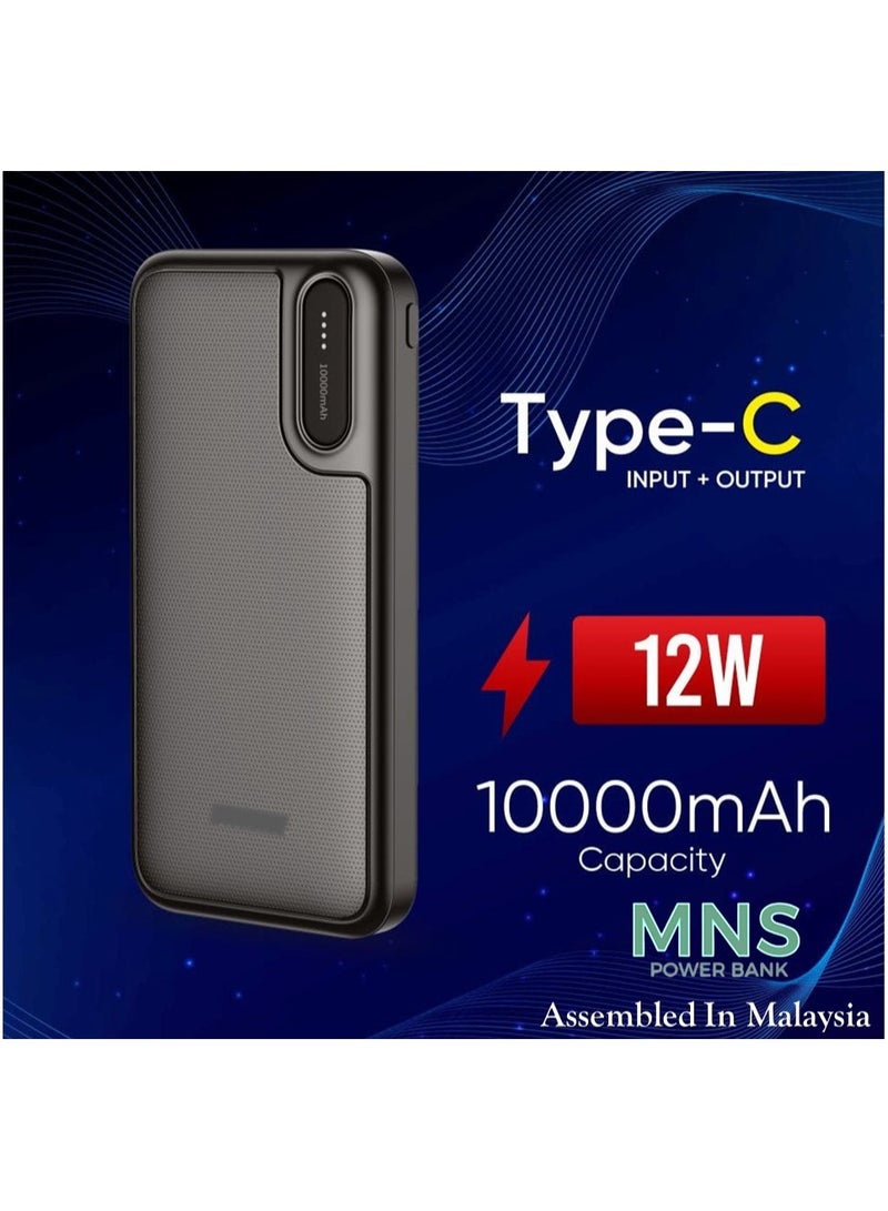 MNS55 Power Bank Micro+Type C 10000mAh - Black - Image 1