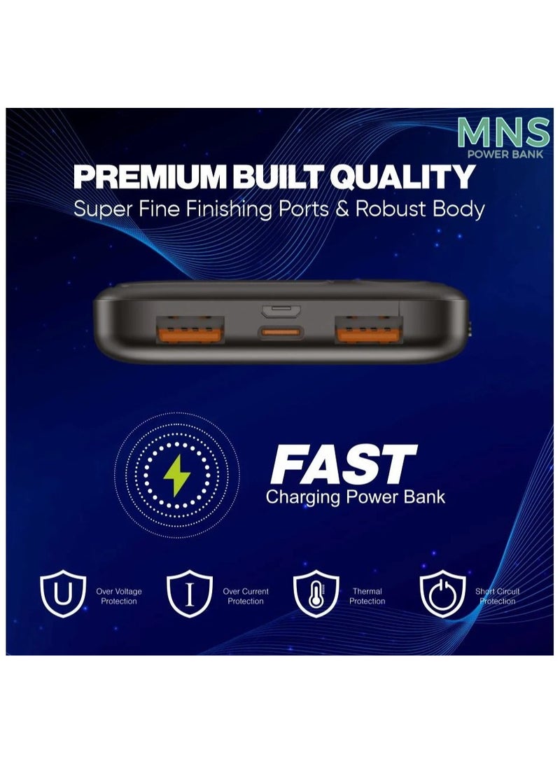 MNS55 Power Bank Micro+Type C 10000mAh - Black - Image 4