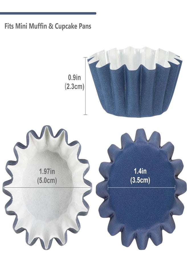 Caperci Grease-Resistant Navy Blue Mini Cupcake Liners 200 Counts - Heavy Duty Paper Muffin Baking Cups, Odorless, No Muffin Pan Needed, Easily Peels (Navy Blue) - Image 5