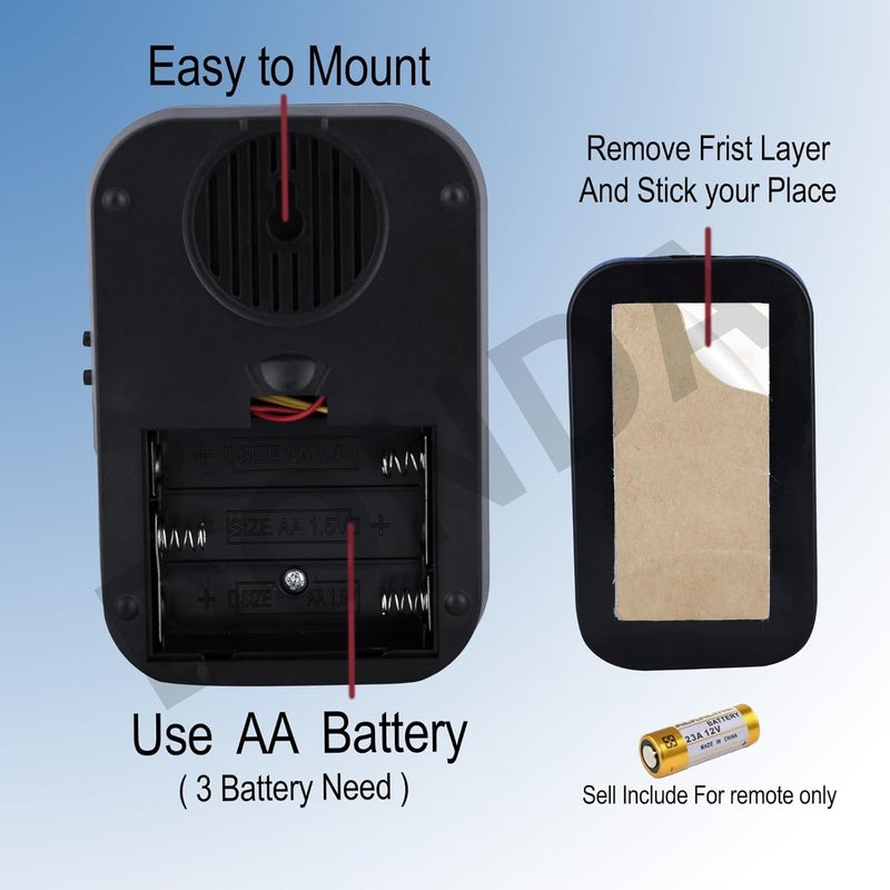 Wireless Doorbell 25 Soft Chord Chime and LED Flash Waterproof Door Bell Kit for Home Office Classroom Black - Image 4