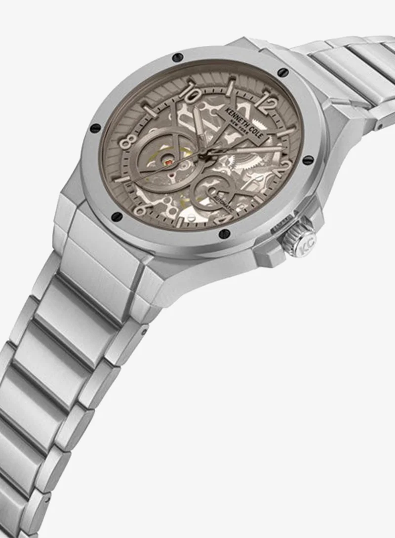 Kenneth Cole New York Men's 42mm Automatic Watch with Grey Dial & Stainless Steel Bracelet