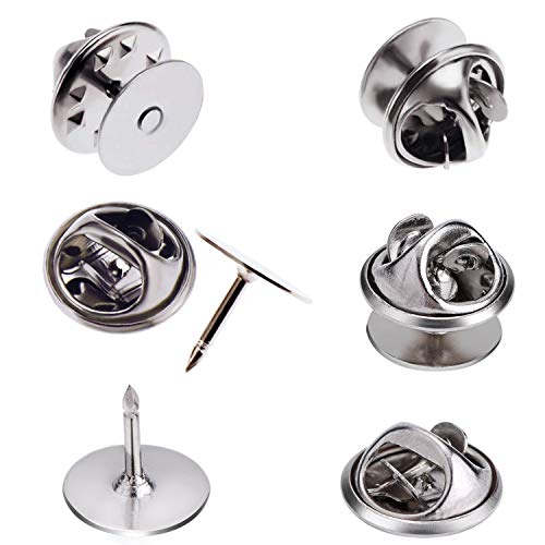 Canomo 50 Pairs Butterfly Clutch Tie Tacks Pin Backs with 10mm Blank Pins(Silver and Gold) - Image 1