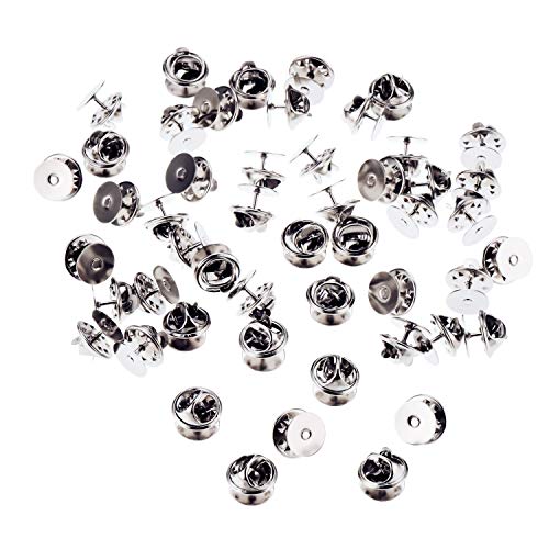 Canomo 50 Pairs Butterfly Clutch Tie Tacks Pin Backs with 10mm Blank Pins(Silver and Gold) - Image 2