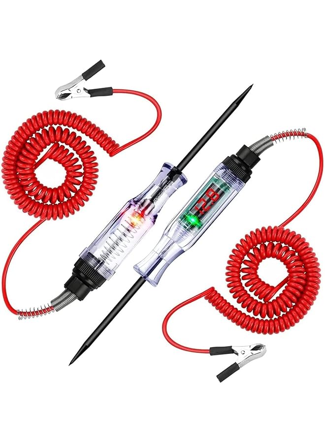 Generic 2Pcs Dc 6-24V Digital Lcd Circuit Tester Heavy Duty Light Tester With Voltmeter 