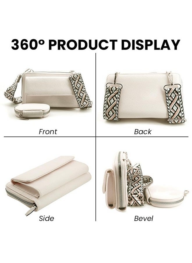 PALAY¬Æ Women Bag with Purse Bag Small PU Crossbody Phone Pouch Card Bags White Print Nylon Webbing Shoulder Strap Design Compact Casual Phone Sling Shoulder Bags - Image 4