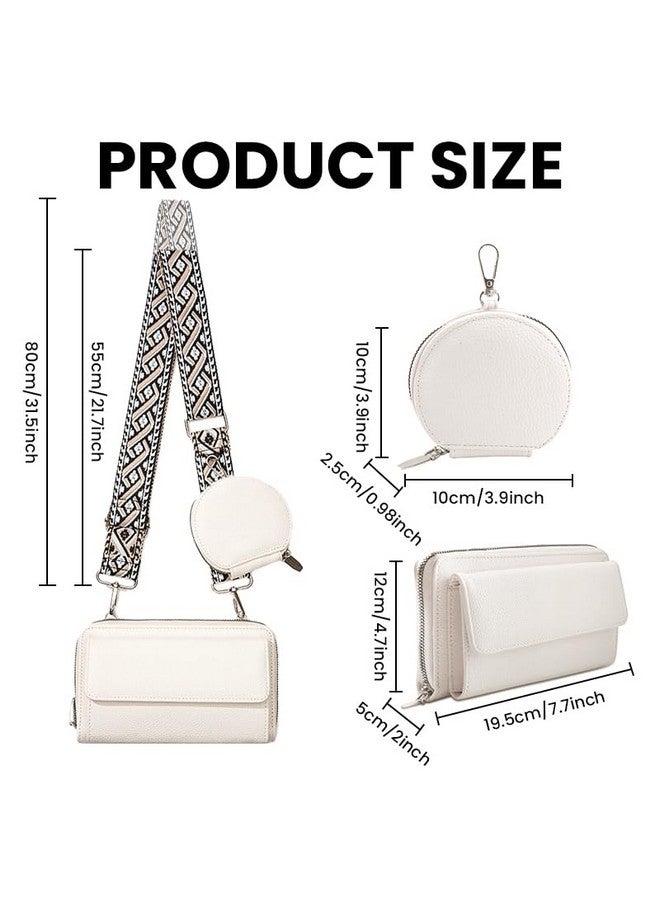 PALAY¬Æ Women Bag with Purse Bag Small PU Crossbody Phone Pouch Card Bags White Print Nylon Webbing Shoulder Strap Design Compact Casual Phone Sling Shoulder Bags - Image 2