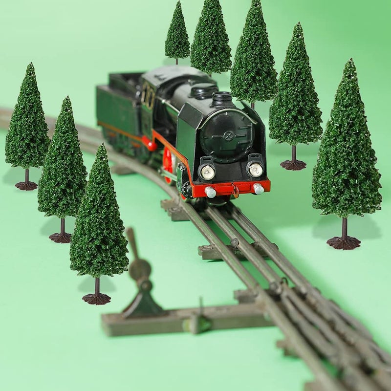 Cutemini Model Cedar Trees 10PCS Train Scenery Landscape Pine Miniature Diorama Trees Mixed Model for Road Architecture Building DIY Decoration Gift (10) - Image 3