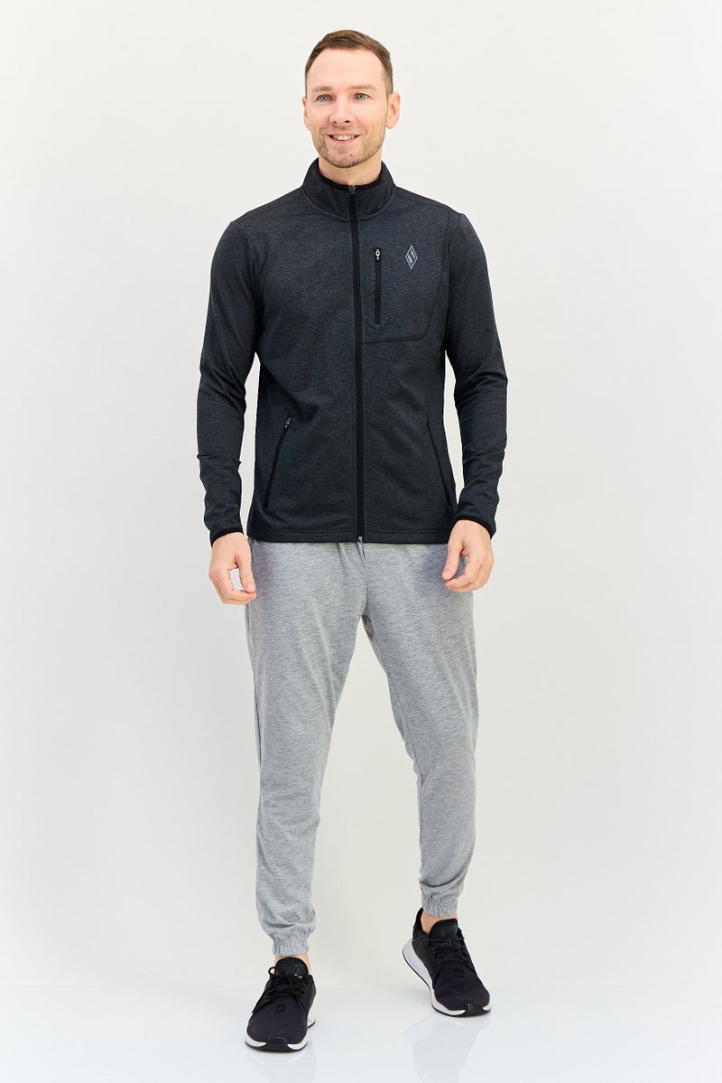 SKECHERS Men Sportswear Fit Long Sleeve Outdoor Jacket, Heather Grey - Image 3