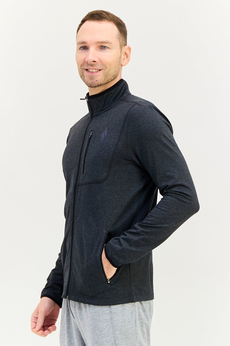 SKECHERS Men Sportswear Fit Long Sleeve Outdoor Jacket, Heather Grey - Image 4