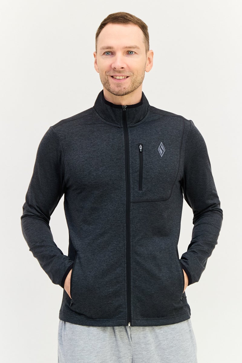 SKECHERS Men Sportswear Fit Long Sleeve Outdoor Jacket, Heather Grey - Image 1