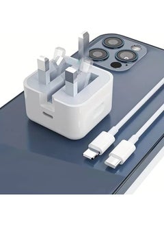 Power Plus Phone 20W PD Fast Charger, Type C Power Block Wall Charger Plug Adapter USB-C to Lightning Cable 14 13 12 11 Pro Mini XS XR X, iPad, White  - Image 5