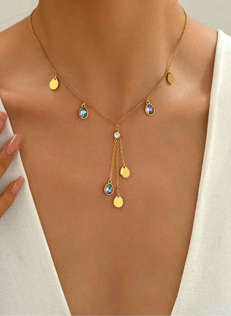 NEW STYLE Luxury & Elegant 18k Gold Plated Necklace For Women Made Of Stainless Steel - Image 1